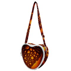 Bubbles Abstract Art Gold Golden Heart Shoulder Bag by Dutashop