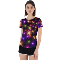 Star Colorful Christmas Abstract Back Cut Out Sport T-shirt