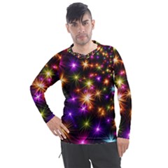 Star Colorful Christmas Abstract Men s Pique Long Sleeve T-shirt