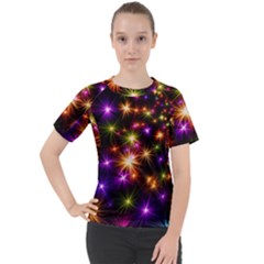 Star Colorful Christmas Abstract Women s Sport Raglan T-shirt