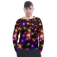 Star Colorful Christmas Abstract Men s Long Sleeve Raglan T-shirt