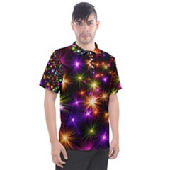 Star Colorful Christmas Abstract Men s Polo T-shirt