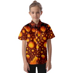 Bubbles Abstract Art Gold Golden Kids  Short Sleeve Shirt