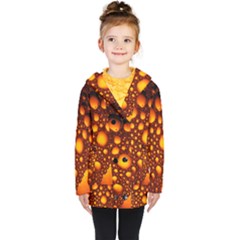 Bubbles Abstract Art Gold Golden Kids  Double Breasted Button Coat