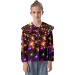 Star Colorful Christmas Abstract Kids  Peter Pan Collar Blouse