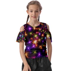 Star Colorful Christmas Abstract Kids  Butterfly Cutout T-shirt