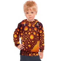 Bubbles Abstract Art Gold Golden Kids  Hooded Pullover