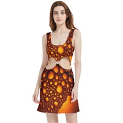 Bubbles Abstract Art Gold Golden Velour Cutout Dress