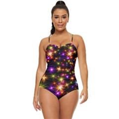 Star Colorful Christmas Abstract Retro Full Coverage Swimsuit by Dutashop