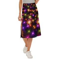 Star Colorful Christmas Abstract Midi Panel Skirt