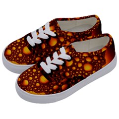 Bubbles Abstract Art Gold Golden Kids  Classic Low Top Sneakers by Dutashop