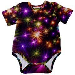 Star Colorful Christmas Abstract Baby Short Sleeve Bodysuit