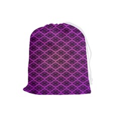 Pattern Texture Geometric Patterns Purple Drawstring Pouch (large) by Dutashop