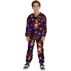 Star Colorful Christmas Abstract Kids  Sweatshirt Set