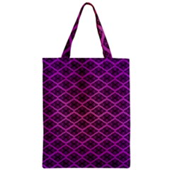 Pattern Texture Geometric Patterns Purple Zipper Classic Tote Bag by Dutashop