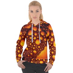 Bubbles Abstract Art Gold Golden Women s Overhead Hoodie