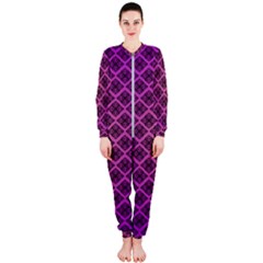 Pattern Texture Geometric Patterns Purple Onepiece Jumpsuit (ladies)