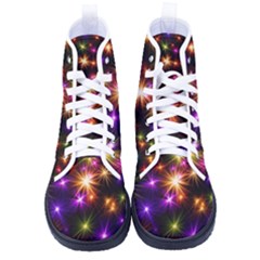 Star Colorful Christmas Abstract Women s High-top Canvas Sneakers