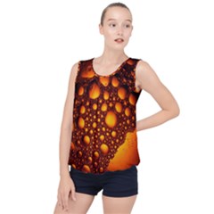 Bubbles Abstract Art Gold Golden Bubble Hem Chiffon Tank Top