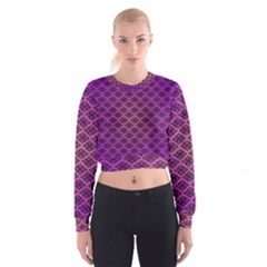 Pattern Texture Geometric Patterns Purple Cropped Sweatshirt