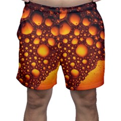 Bubbles Abstract Art Gold Golden Men s Shorts by Dutashop