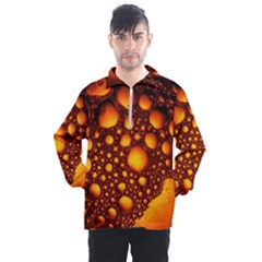 Bubbles Abstract Art Gold Golden Men s Half Zip Pullover