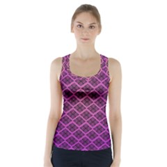 Pattern Texture Geometric Patterns Purple Racer Back Sports Top by Dutashop