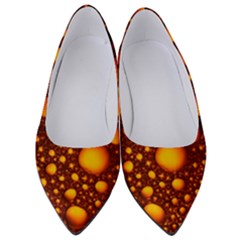 Bubbles Abstract Art Gold Golden Women s Low Heels