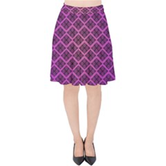 Pattern Texture Geometric Patterns Purple Velvet High Waist Skirt