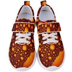 Bubbles Abstract Art Gold Golden Women s Velcro Strap Shoes by Dutashop