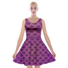 Pattern Texture Geometric Patterns Purple Velvet Skater Dress