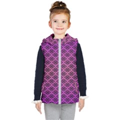 Pattern Texture Geometric Patterns Purple Kids  Hooded Puffer Vest