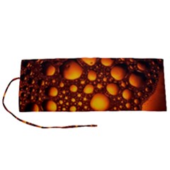 Bubbles Abstract Art Gold Golden Roll Up Canvas Pencil Holder (s)