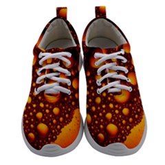 Bubbles Abstract Art Gold Golden Women Athletic Shoes by Dutashop