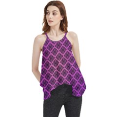 Pattern Texture Geometric Patterns Purple Flowy Camisole Tank Top by Dutashop