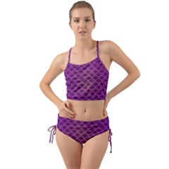 Pattern Texture Geometric Patterns Purple Mini Tank Bikini Set