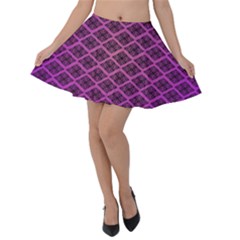 Pattern Texture Geometric Patterns Purple Velvet Skater Skirt