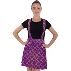 Pattern Texture Geometric Patterns Purple Velvet Suspender Skater Skirt