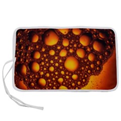 Bubbles Abstract Art Gold Golden Pen Storage Case (m) by Dutashop