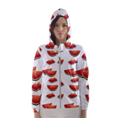 Summer Watermelon Pattern Women s Hooded Windbreaker