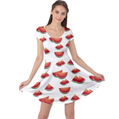 Summer Watermelon Pattern Cap Sleeve Dress by Dutashop