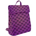 Pattern Texture Geometric Patterns Purple Flap Top Backpack View2