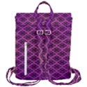 Pattern Texture Geometric Patterns Purple Flap Top Backpack View3