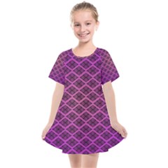 Pattern Texture Geometric Patterns Purple Kids  Smock Dress by Dutashop