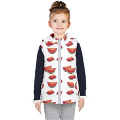 Summer Watermelon Pattern Kids  Hooded Puffer Vest