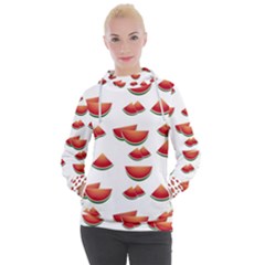 Summer Watermelon Pattern Women s Hooded Pullover