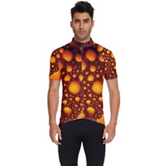 Bubbles Abstract Art Gold Golden Men s Short Sleeve Cycling Jersey by Dutashop