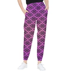 Pattern Texture Geometric Patterns Purple Women s Tapered Pants by Dutashop