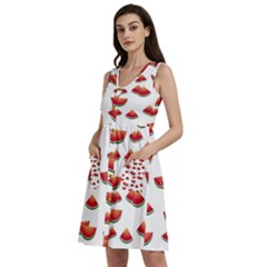 Summer Watermelon Pattern Sleeveless Dress With Pocket by Dutashop