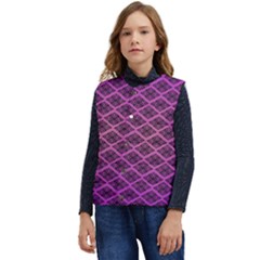 Pattern Texture Geometric Patterns Purple Kid s Button Up Puffer Vest	